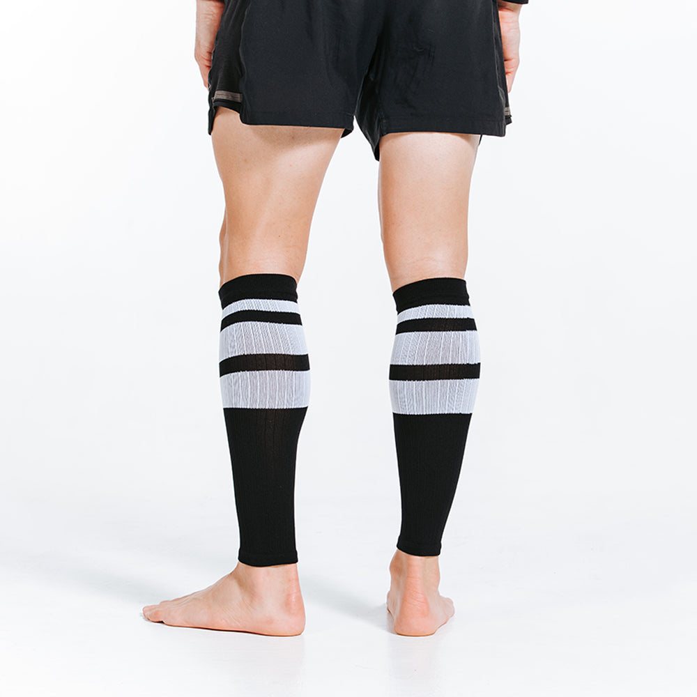 Calf Sleeves, Black Classic Stripe - ProCompression - The Track and Field Store