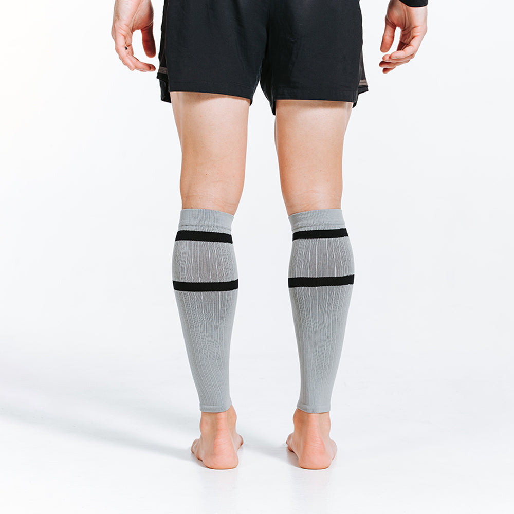 Calf Sleeves, Grey with Black Stripes - ProCompression - The Track and Field Store