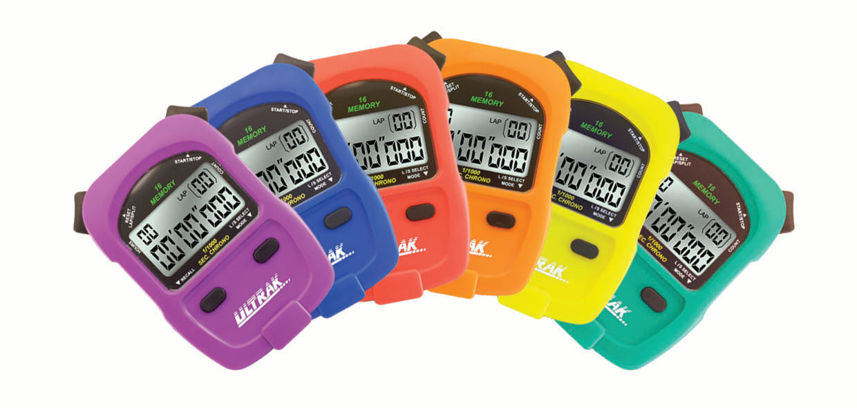 ULTRAK 460 Set - Rainbow set of six stopwatches SEIKO & Ultrak Timing from CEI