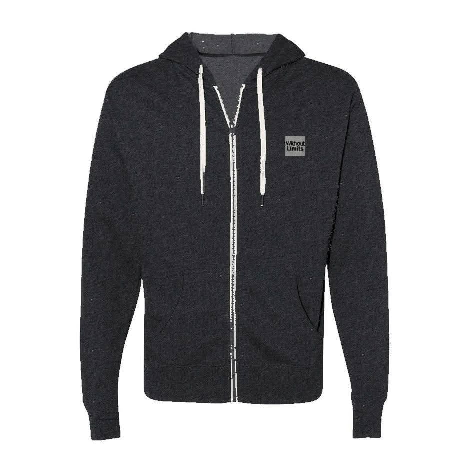 Heathered French Terry Full-Zip Hooded Sweatshirt - Without Limits Runners Essentials by Without Limits®