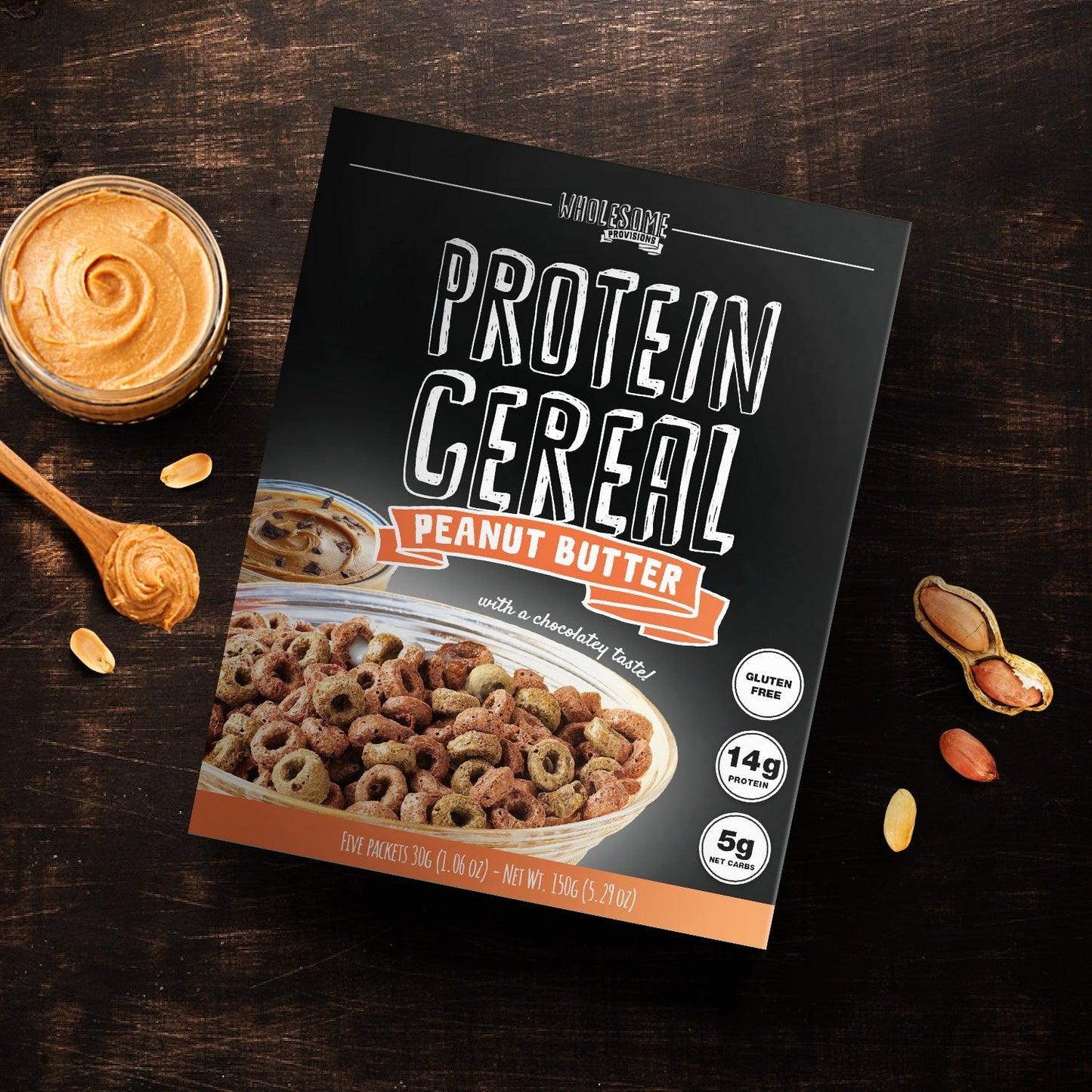 Peanut Butter Protein Cereal - High Protein & Fiber, Low Carb - Wholesome Provisions - The Track and Field Store