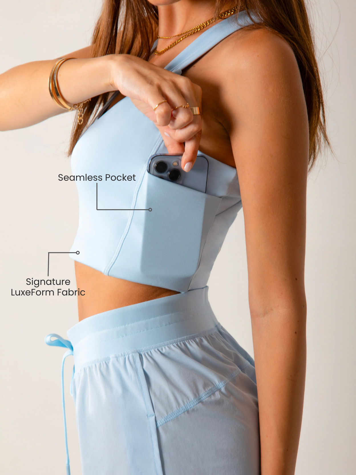 LuxeForm Functional Tank Baby Blue - Runner's Athletics - The Track and Field Store