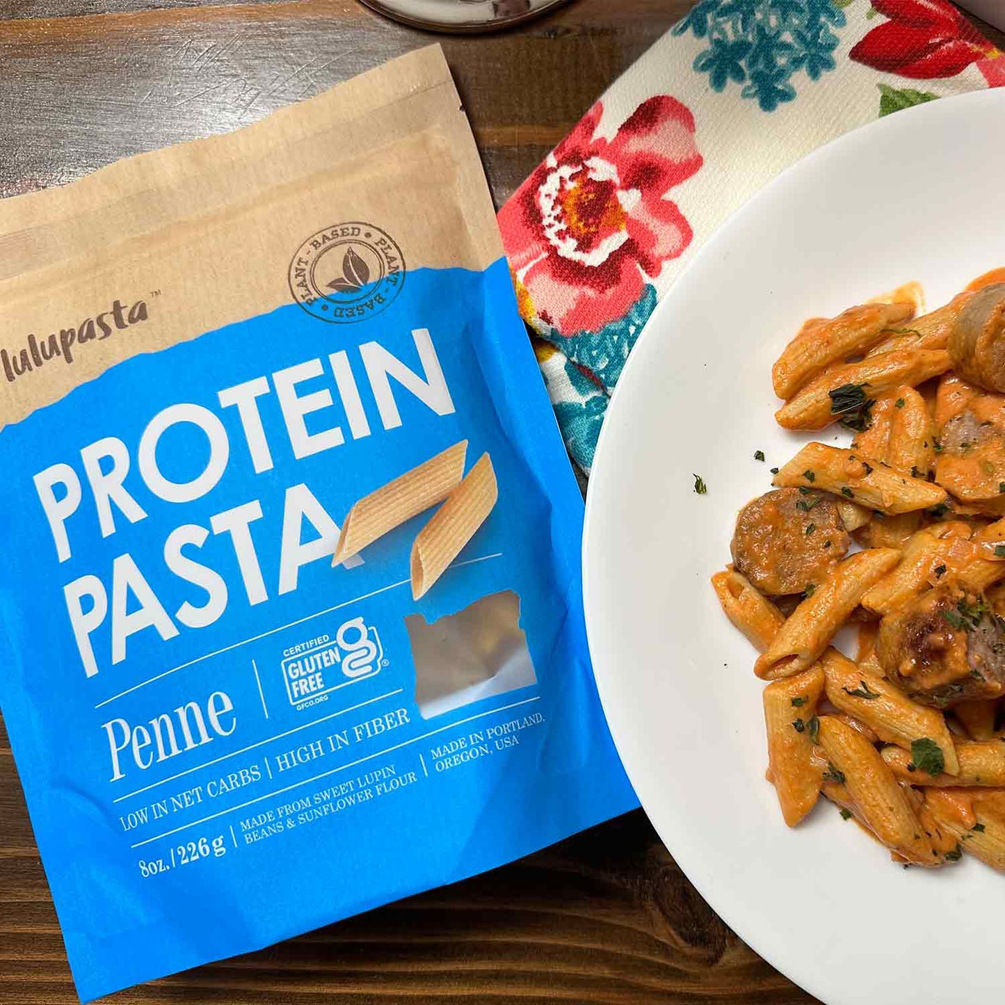 Penne Protein Pasta - 19g Protein & 4g Net Carb, Lupin Pasta, Keto Pasta, Gluten Free, 8 oz. - Wholesome Provisions