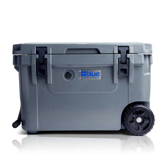 60 Quart Ice Vault Roto-Molded Cooler with Wheels - Blue Coolers - The Track and Field Store