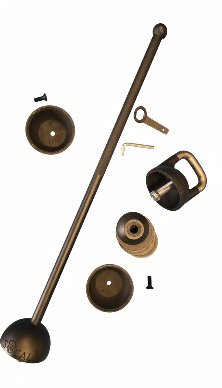 6–12 kg (13–26 lb) Adjustable Mace/Kettlebell System – Powder-Coated Cast-Iron – Black | SoCal Kettlebellz SoCal Kettlebellz