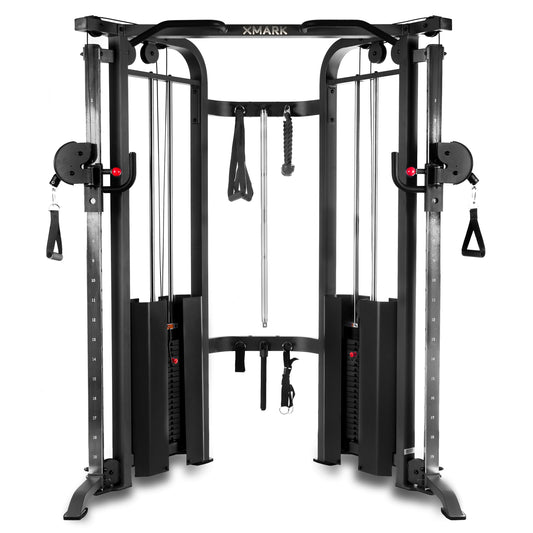 Functional Trainer Cable Machine with Dual 200 lb Weight Stacks - Xmark