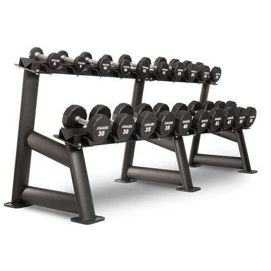 12-Sided Commercial Urethane Dumbbells (5-50 lb and 5-75 lb Sets)