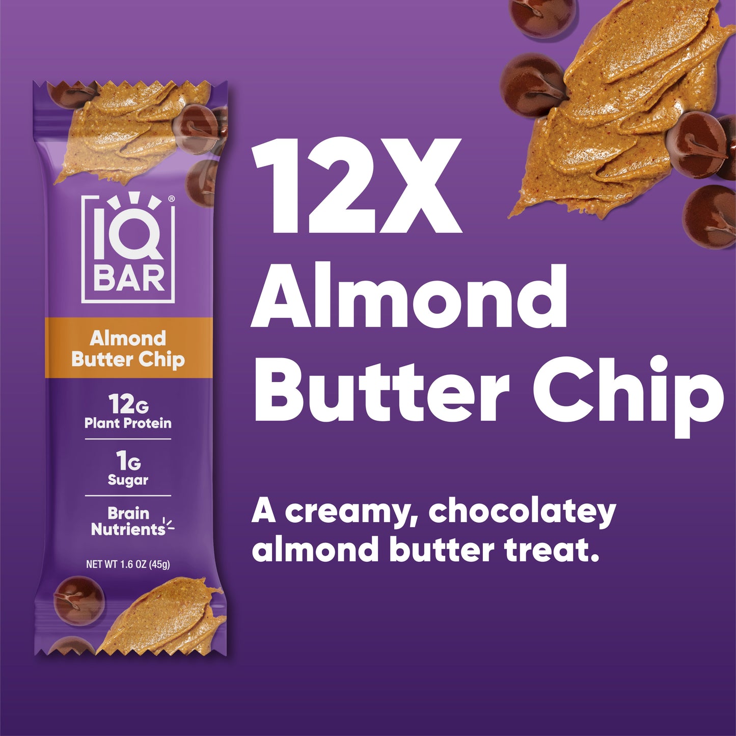 Almond Butter Chip (12 Bars) - IQ Bar - The Track and Field Store