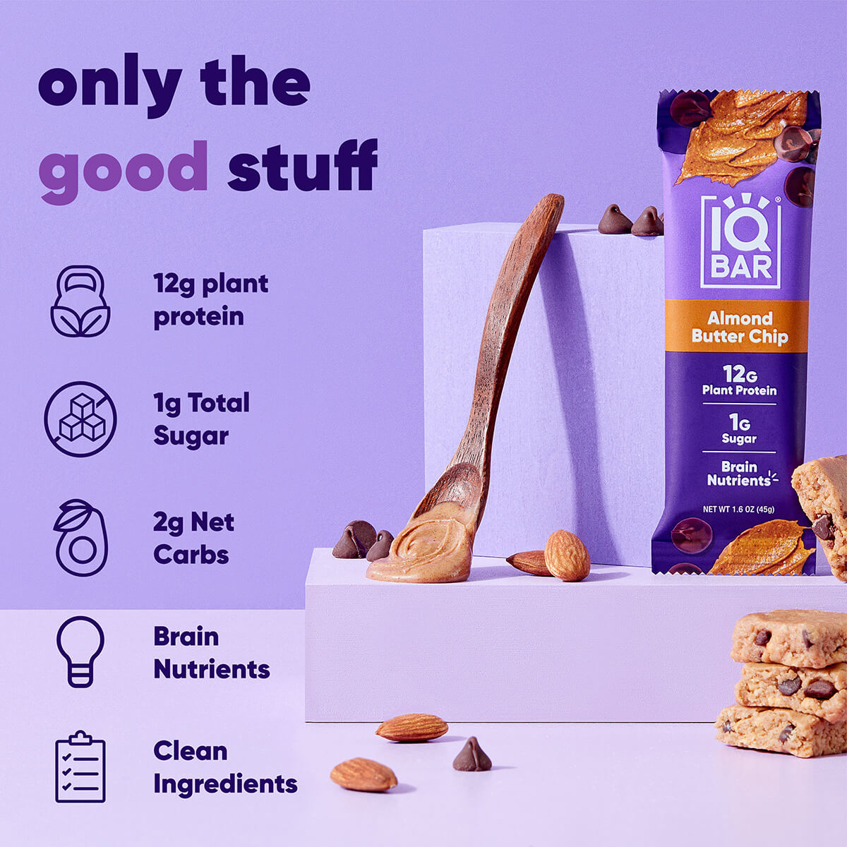 Almond Butter Chip (12 Bars) - IQ Bar - The Track and Field Store