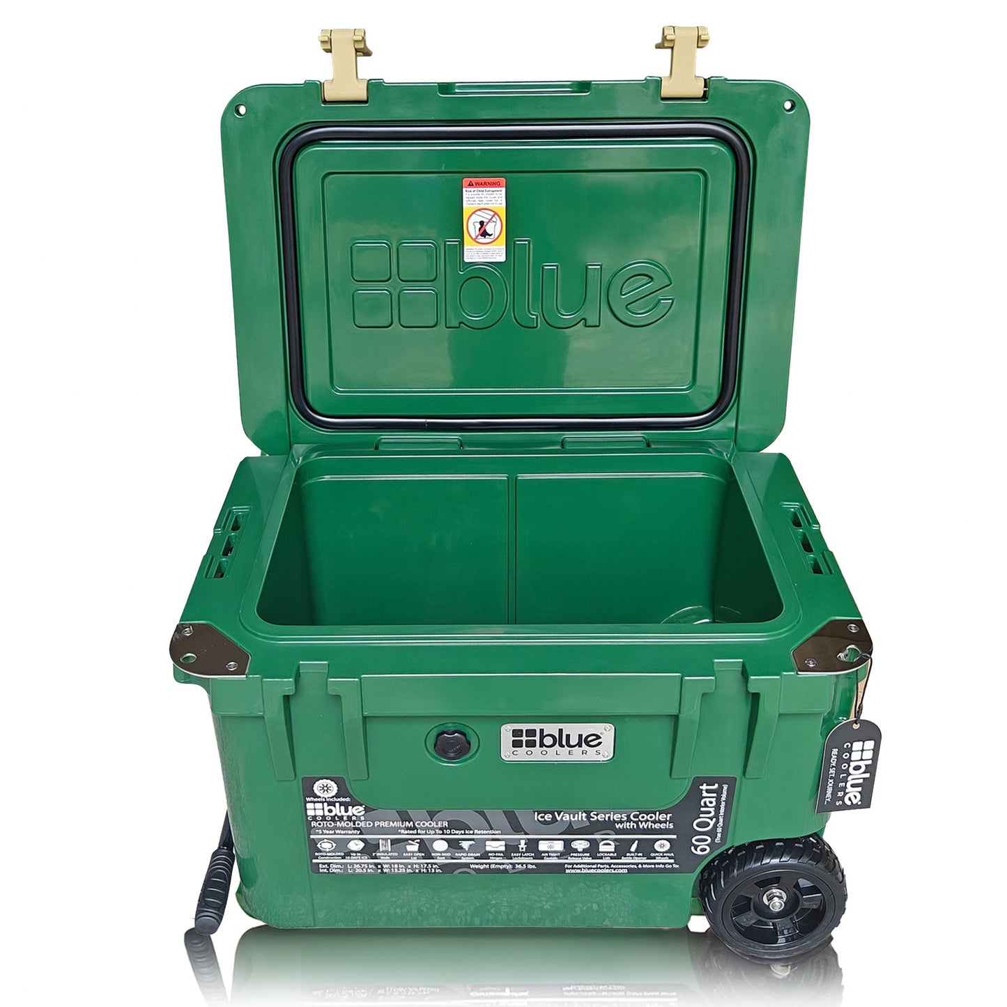 60 Quart Ice Vault Roto-Molded Cooler with Wheels
