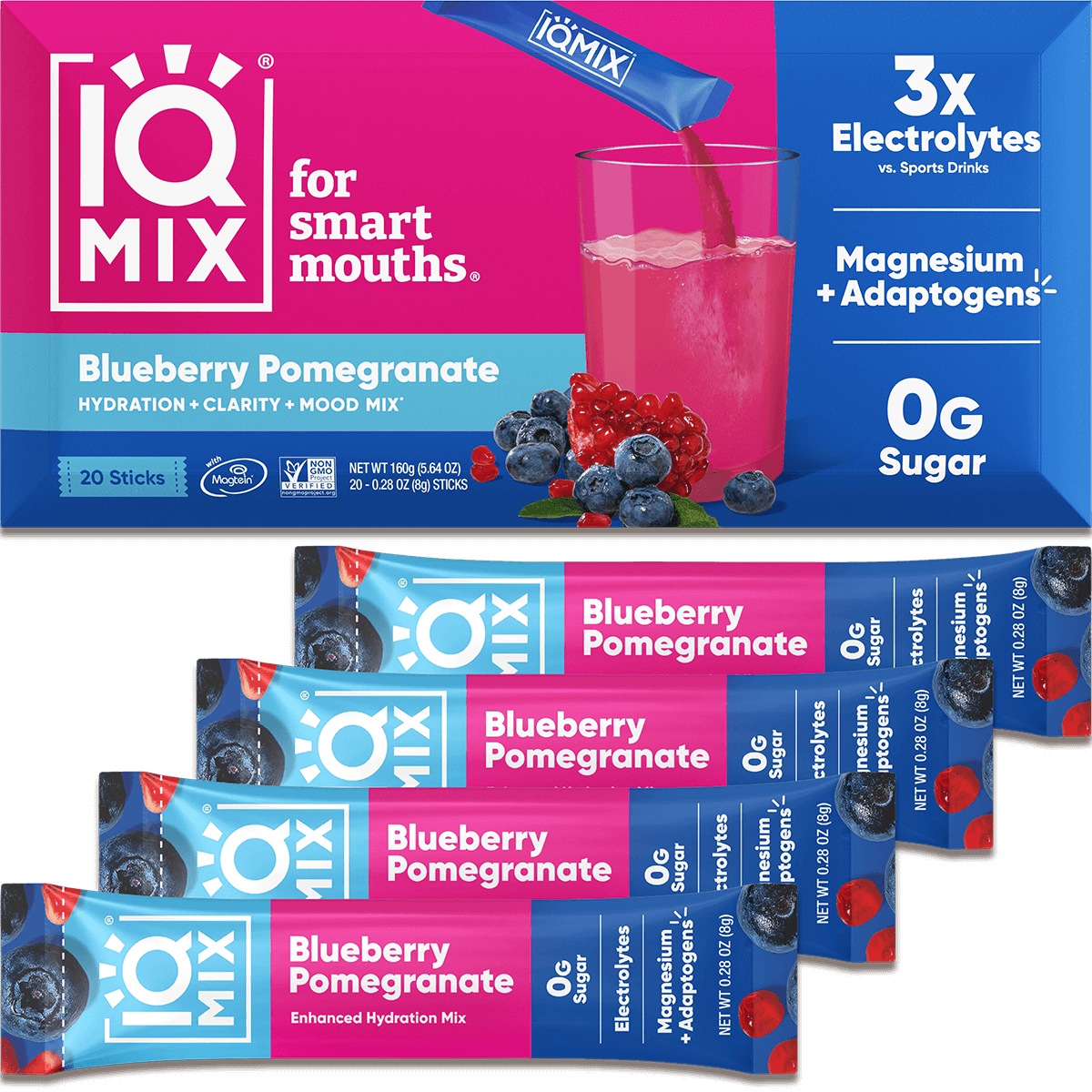 Blueberry Pomegranate (20 Sticks) - IQ Bar - The Track and Field Store