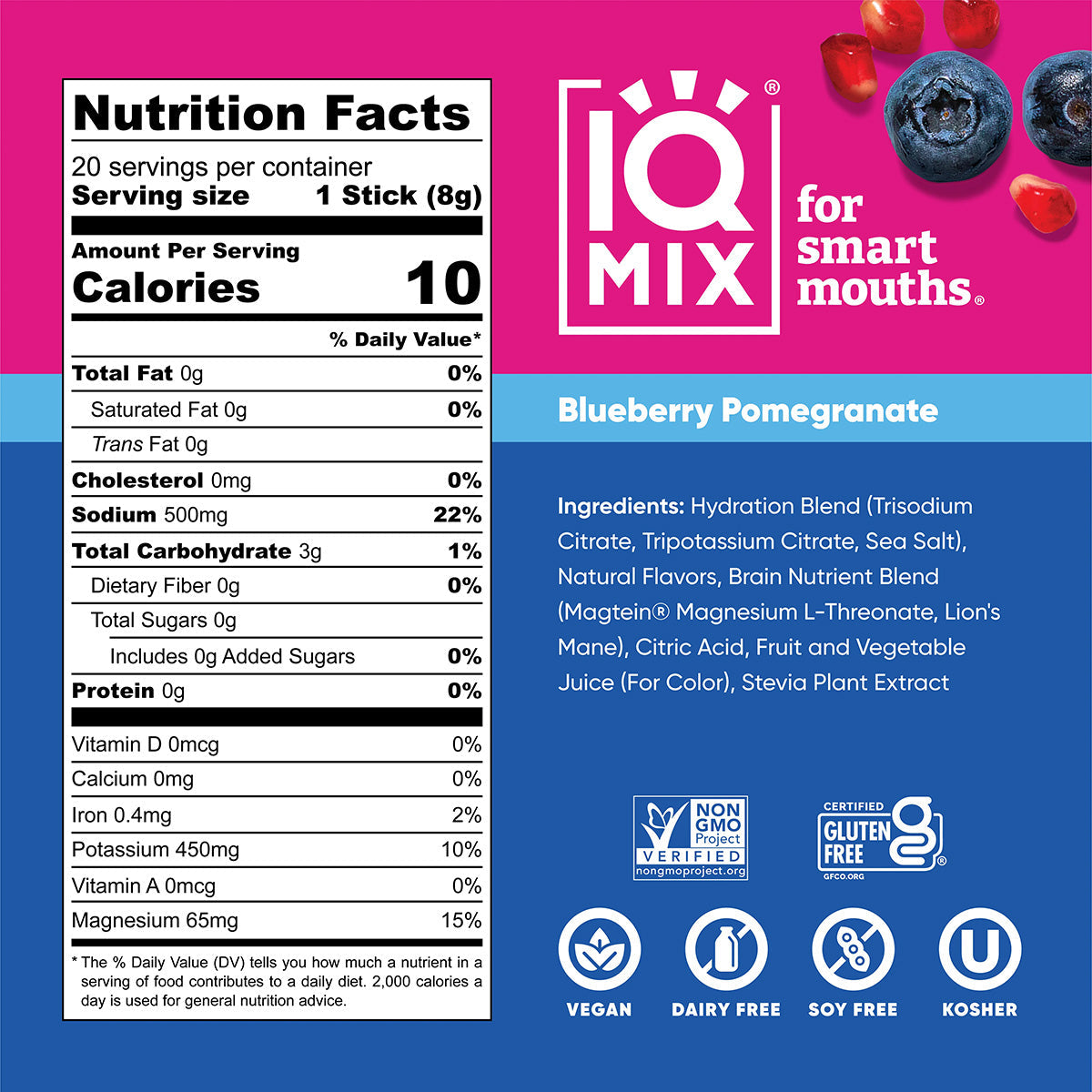 Blueberry Pomegranate (20 Sticks) - IQ Bar - The Track and Field Store