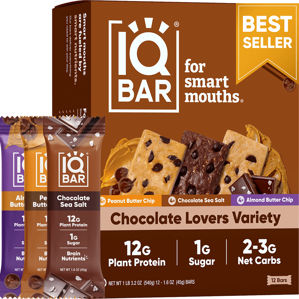 Chocolate Lovers Variety (12 Bars) - IQ Bar - The Track and Field Store