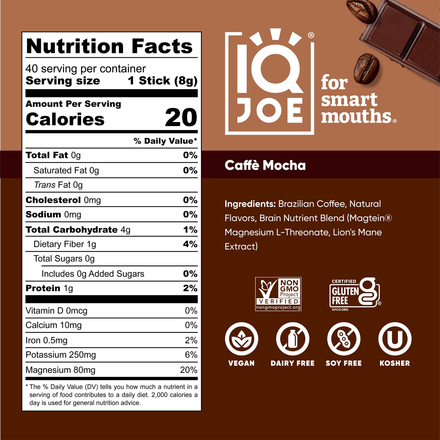 Caffè Mocha (40 Sticks) - IQ Bar - The Track and Field Store