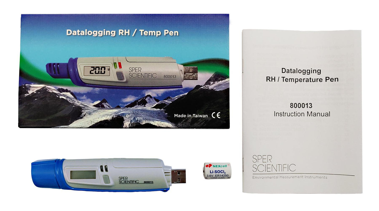 Datalogging Relative Humidity Temperature Pen - Sper Scientific