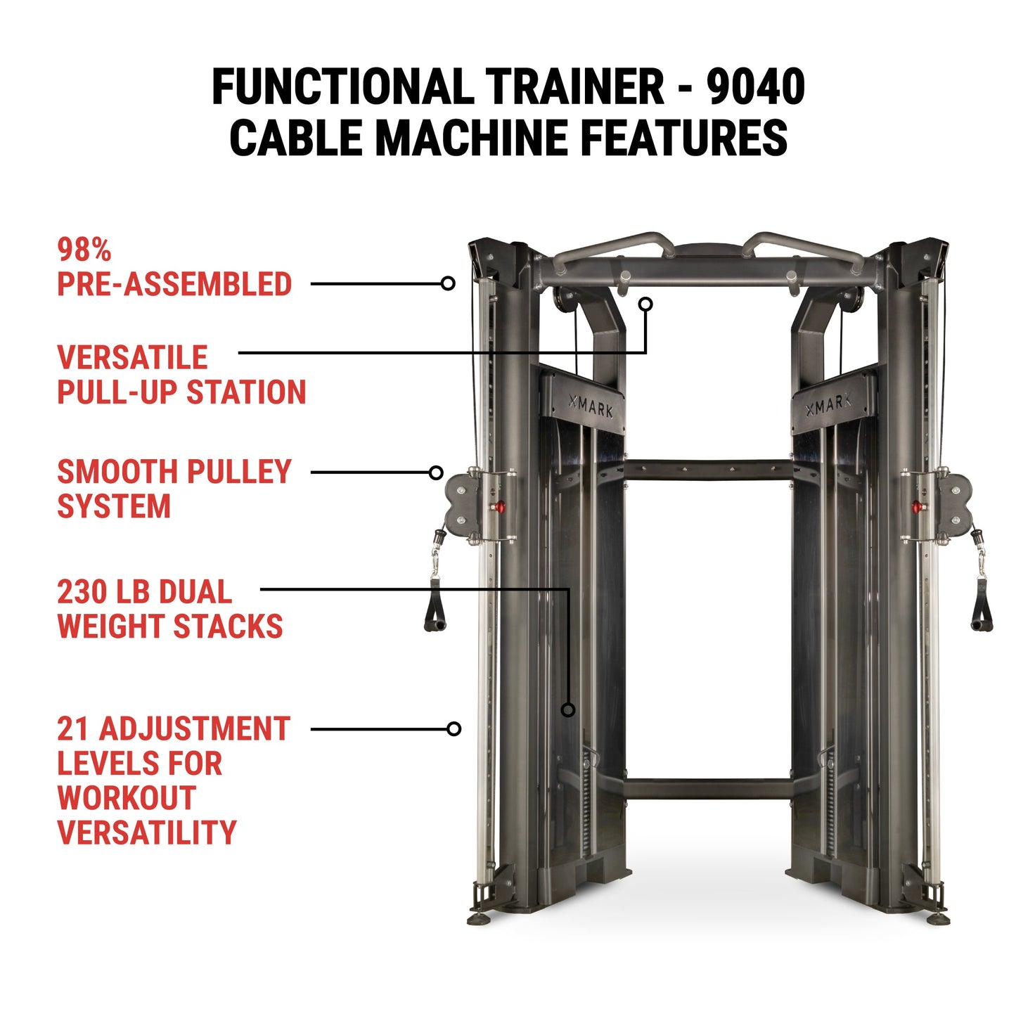 Functional Trainer With Dual 230 lb Weight Stacks - Xmark