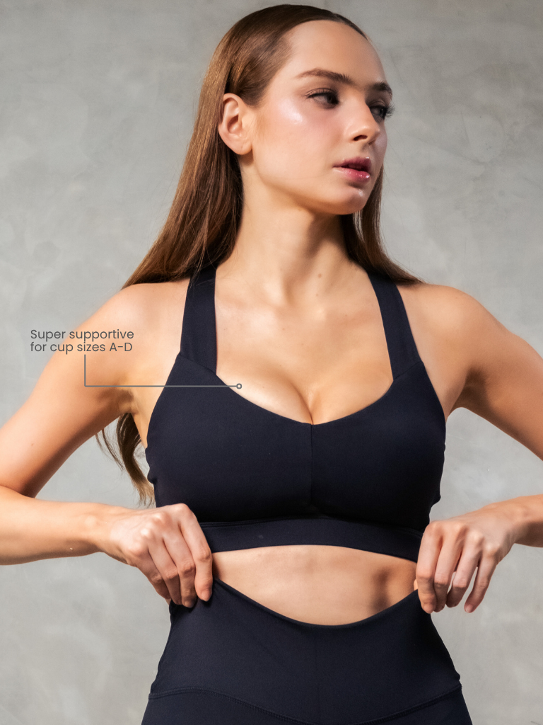 LuxeForm Heart Bra Black - Runner's Athletics - The Track and Field Store