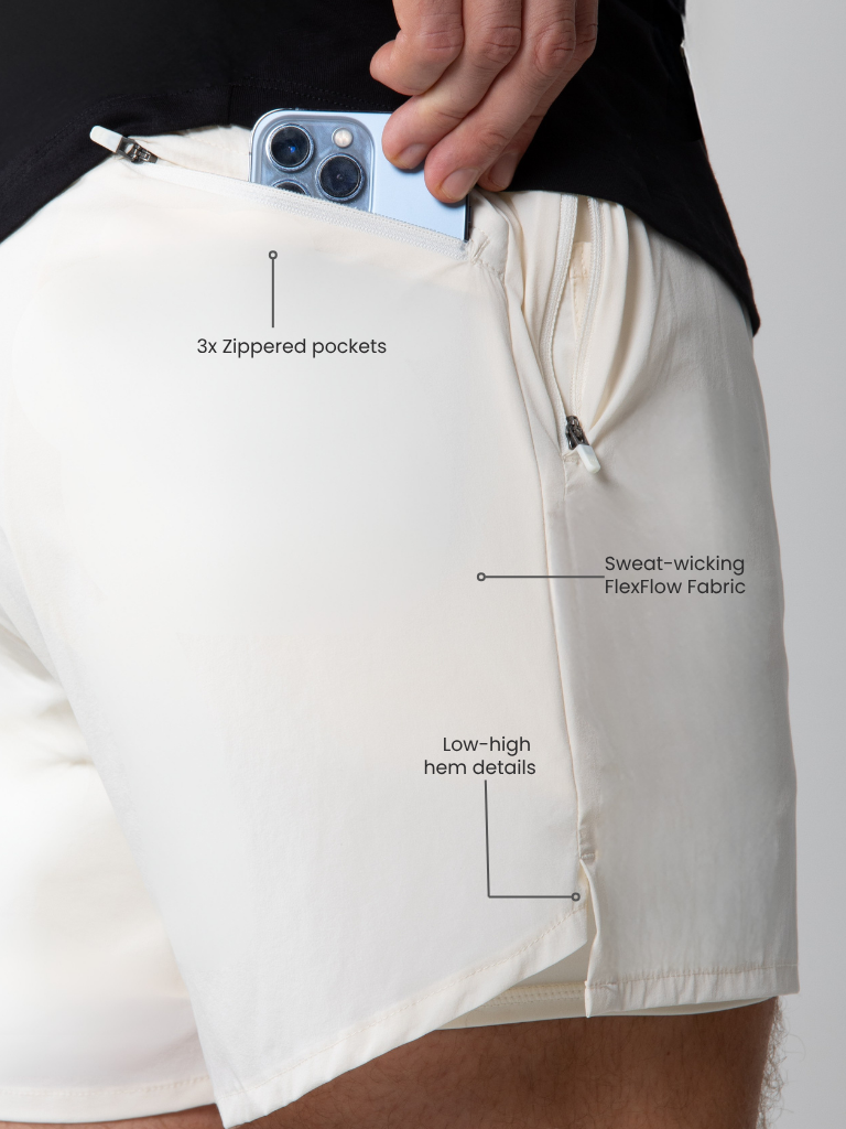 FlexFlow Functional Shorts Beige - Runner's Athletics - The Track and Field Store