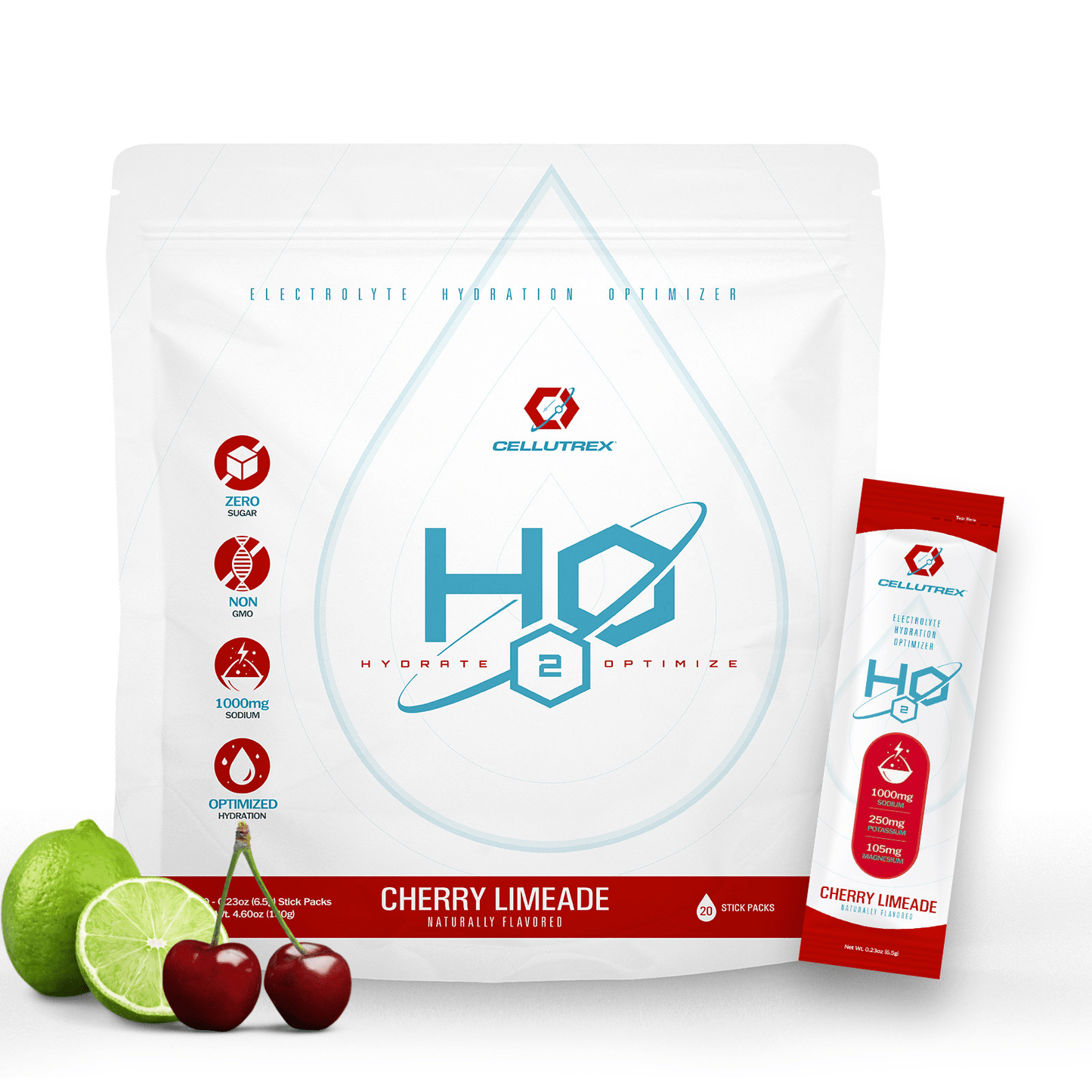 H2O ELECTROLYTES™ - Cherry Limeade | Zero Sugar Electrolyte Powder - The Track and Field Store