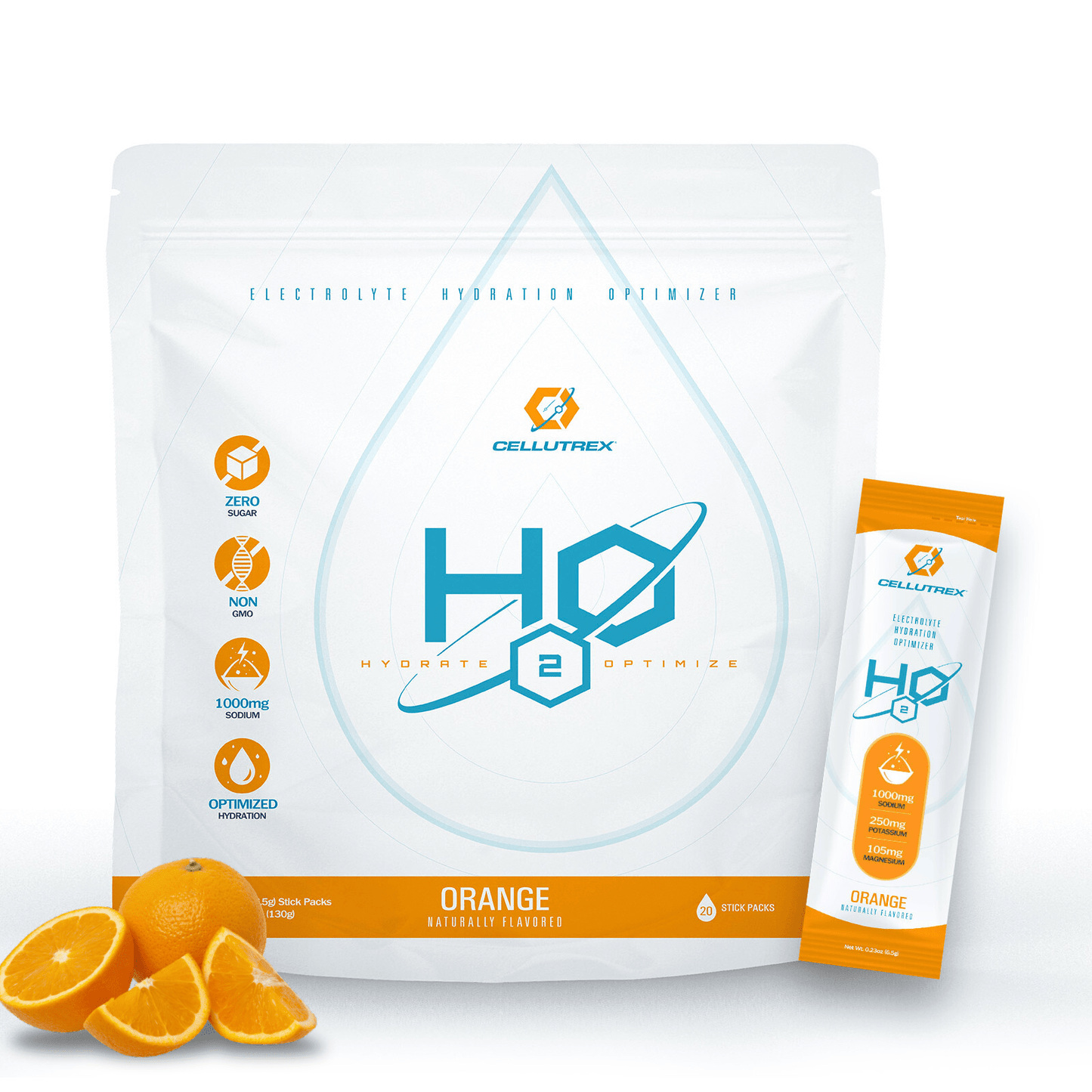 H2O ELECTROLYTES™ - Orange | Zero Sugar Electrolyte Powder - The Track and Field Store