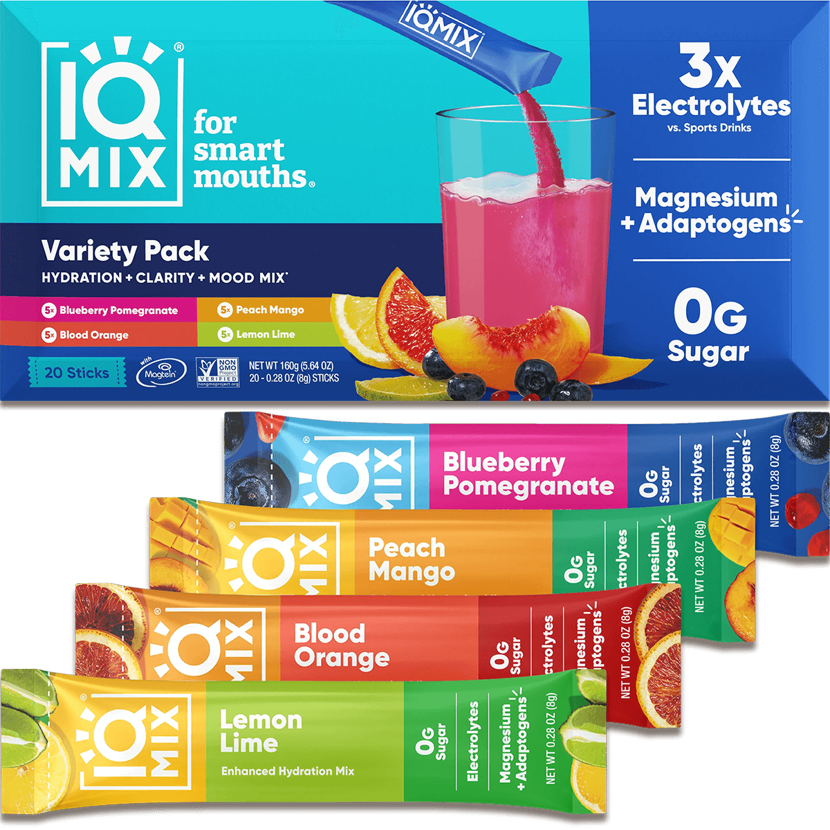 IQMIX Variety Pack (20 Sticks) - IQ Bar - The Track and Field Store