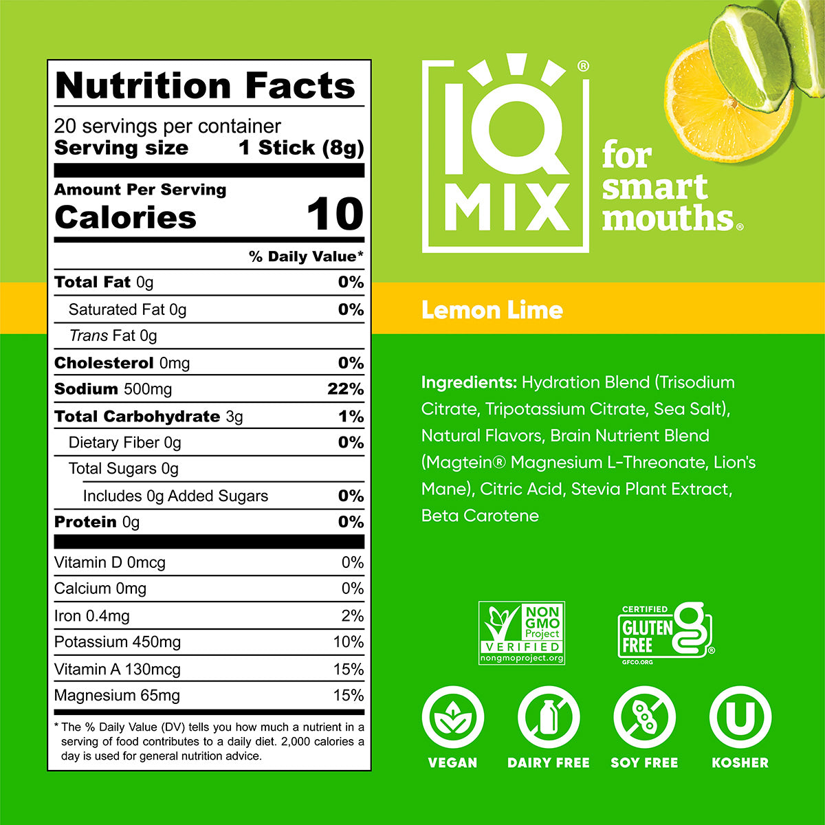Lemon Lime (20 Sticks) - IQ Bar - The Track and Field Store