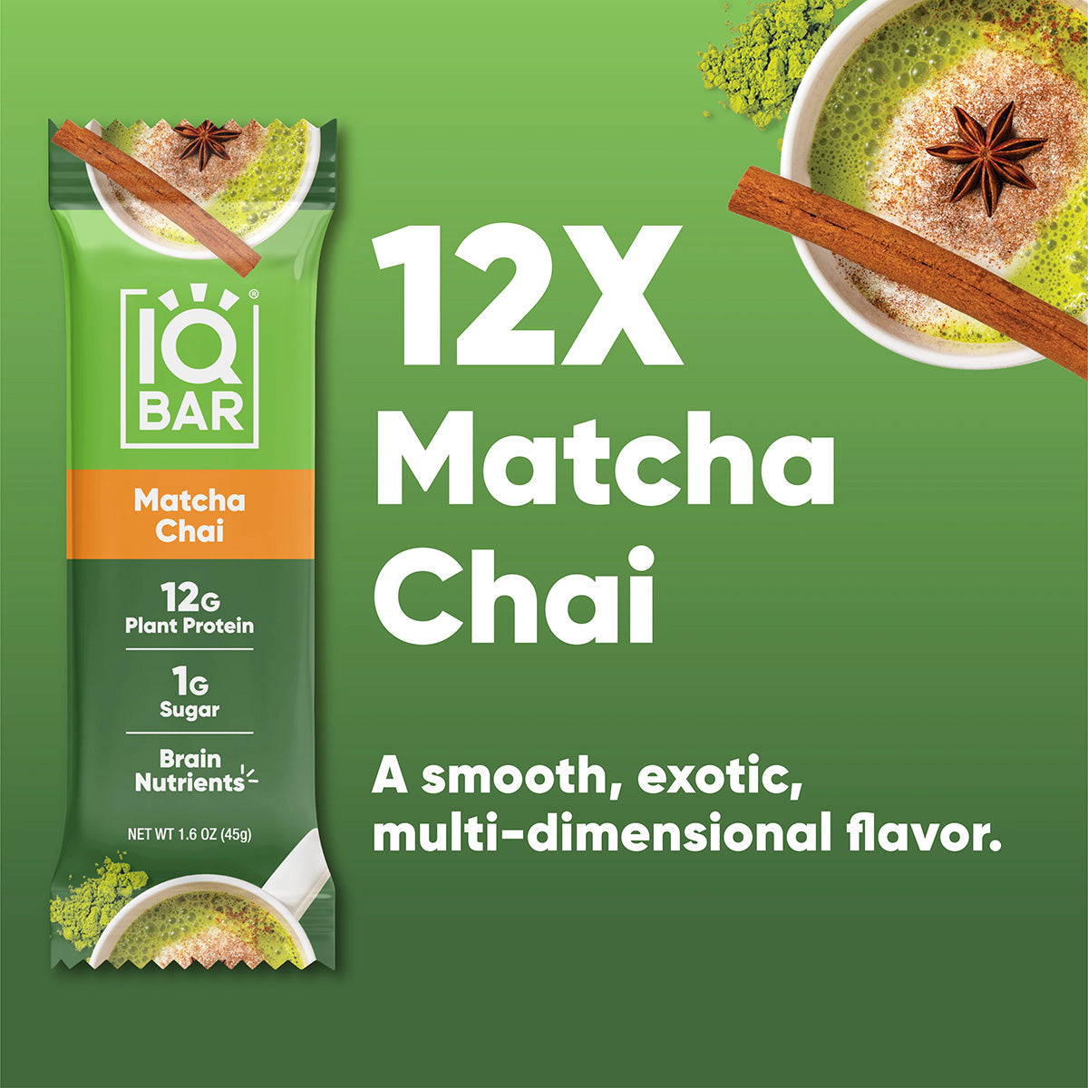 Matcha Chai (12 Bars) - IQ Bar - The Track and Field Store