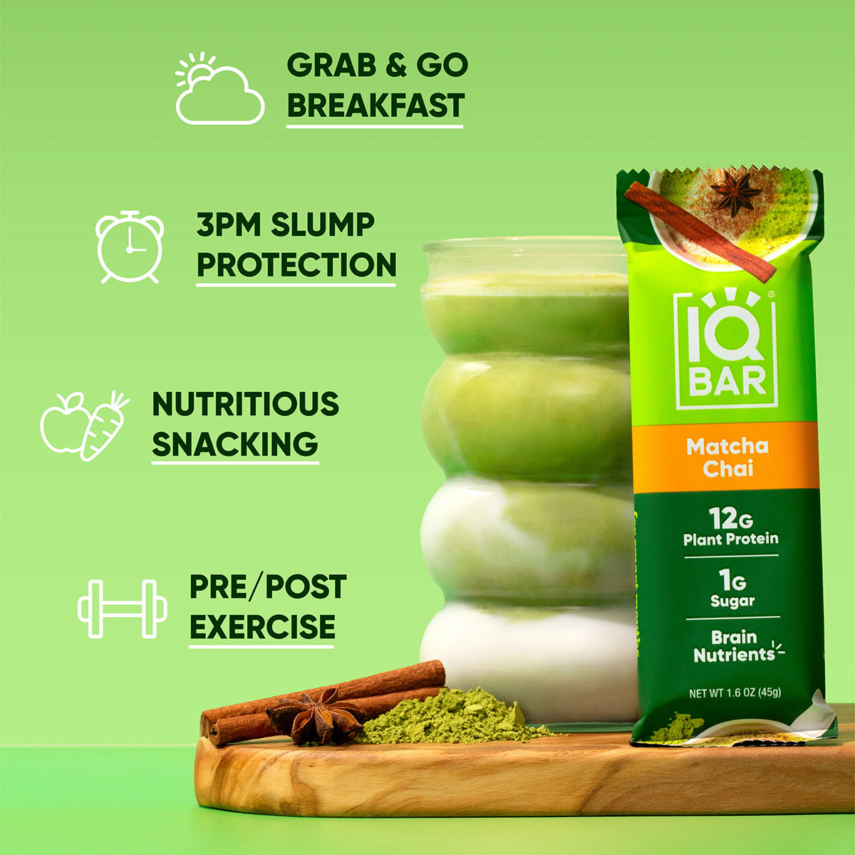 Matcha Chai (12 Bars) - IQ Bar - The Track and Field Store