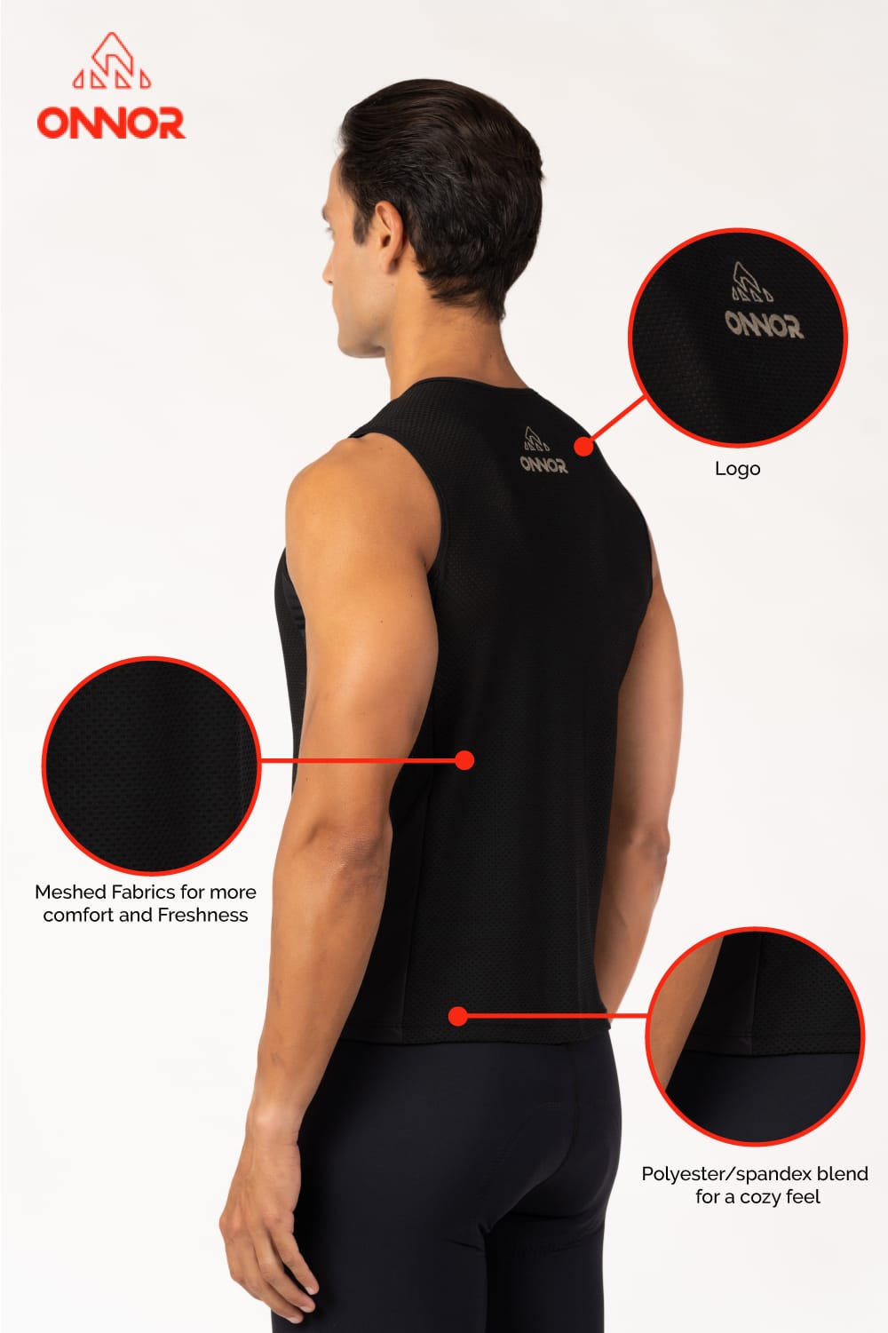 Men's Black Pro Running Base Layer - ONNOR Onnor Sport