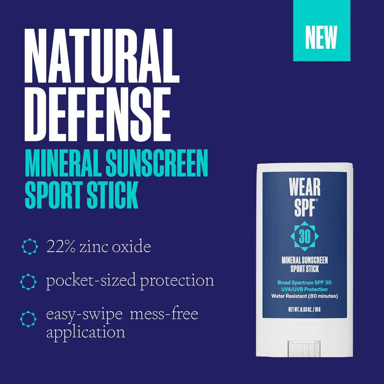MINERAL SUNSCREEN SPORT STICK - Wear SPF - The Track and Field Store