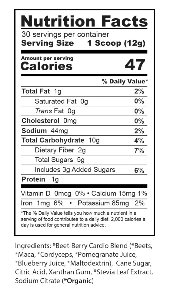 Beet-Berry Cardio Boost Pre-Formance Cranked Naturals Plant Based Sports Nutrition