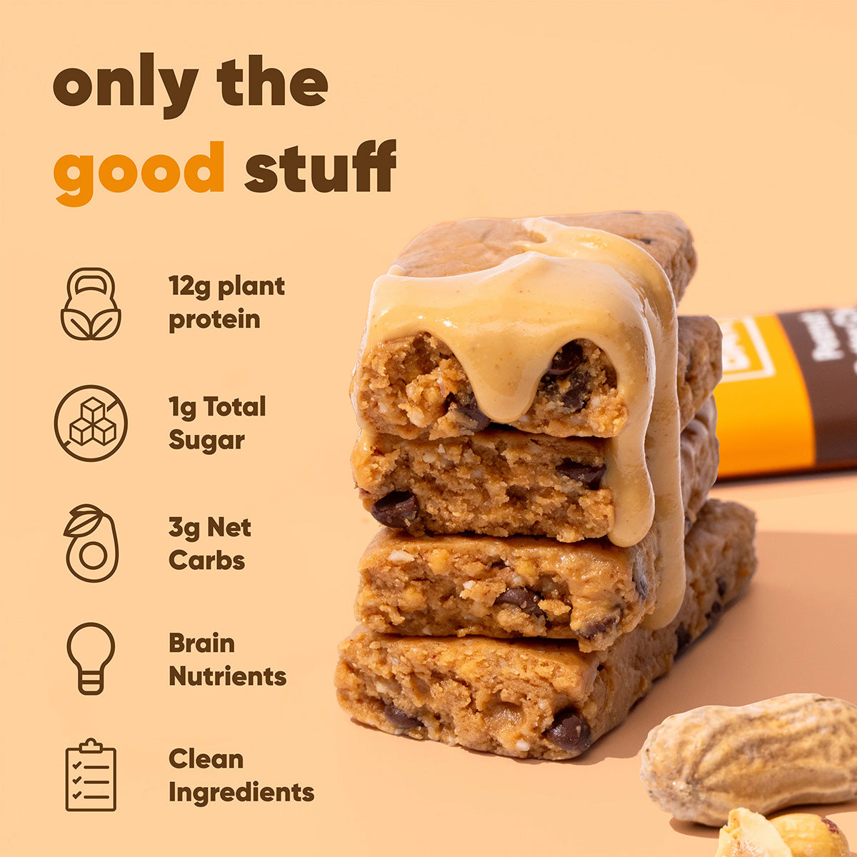 Peanut Butter Chip (12 Bars) - IQ Bar - The Track and Field Store