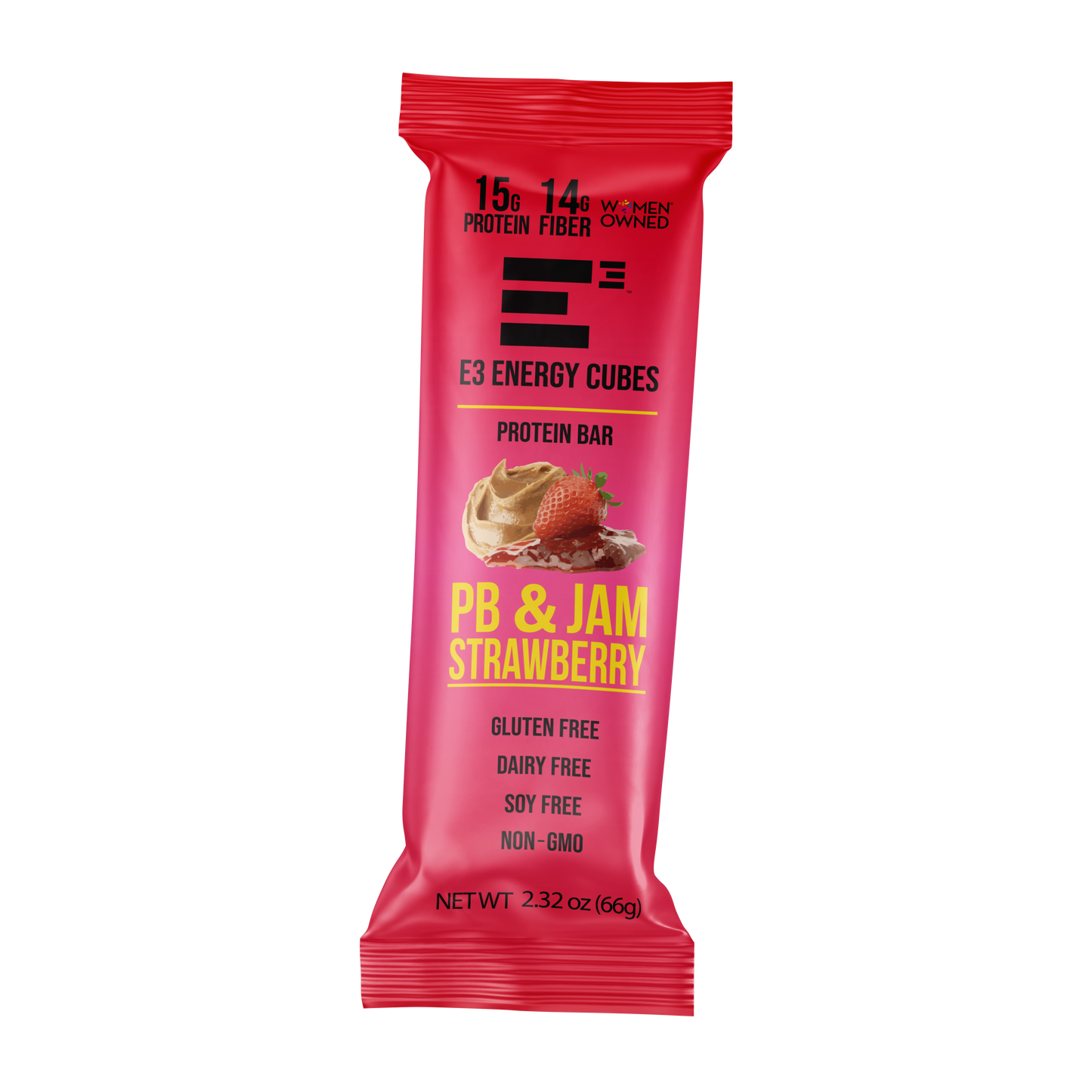 PB & Jam - Strawberry E3 Energy Cubes - Protein Bars (12 bars)
