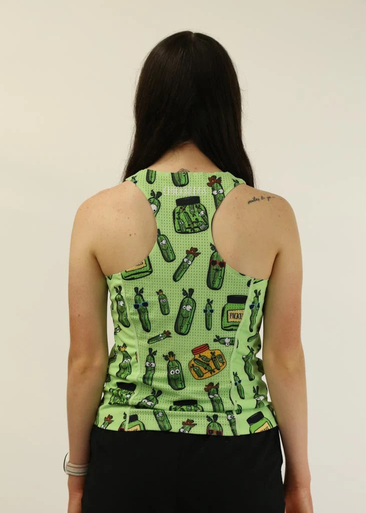 Women's Pickles Performance Singlet (Green) - ChicknLegs