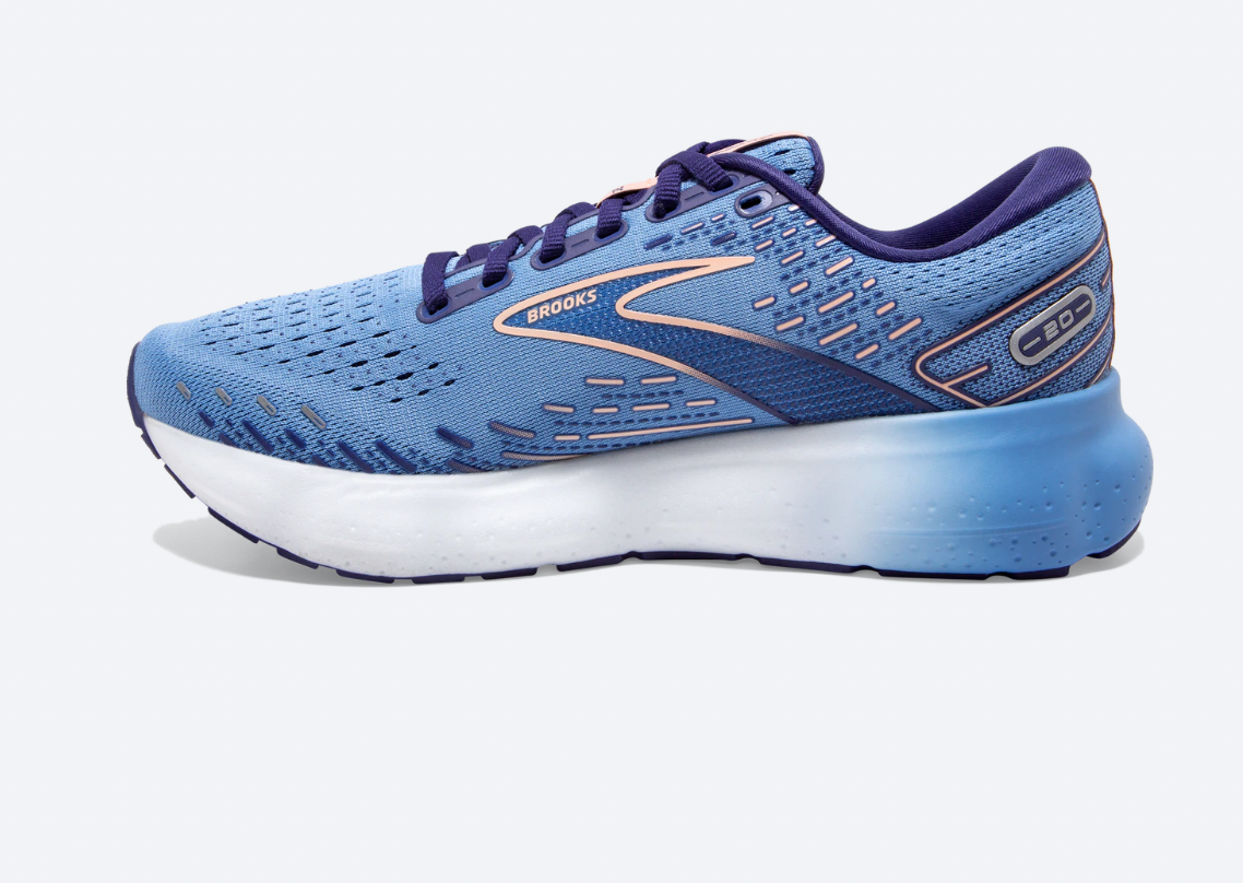 Women's Glycerin GTS 20 - Blissful Blue, Peach, and White - BROOKS - The Track and Field Store