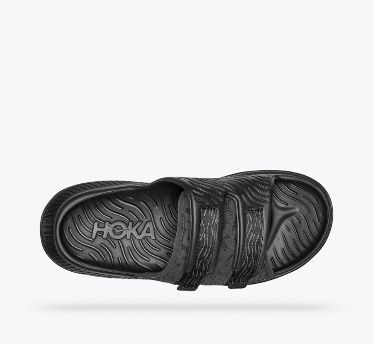 All Gender Ora Luxe Recovery Slide Sandal - Black - HOKA - The Track and Field Store
