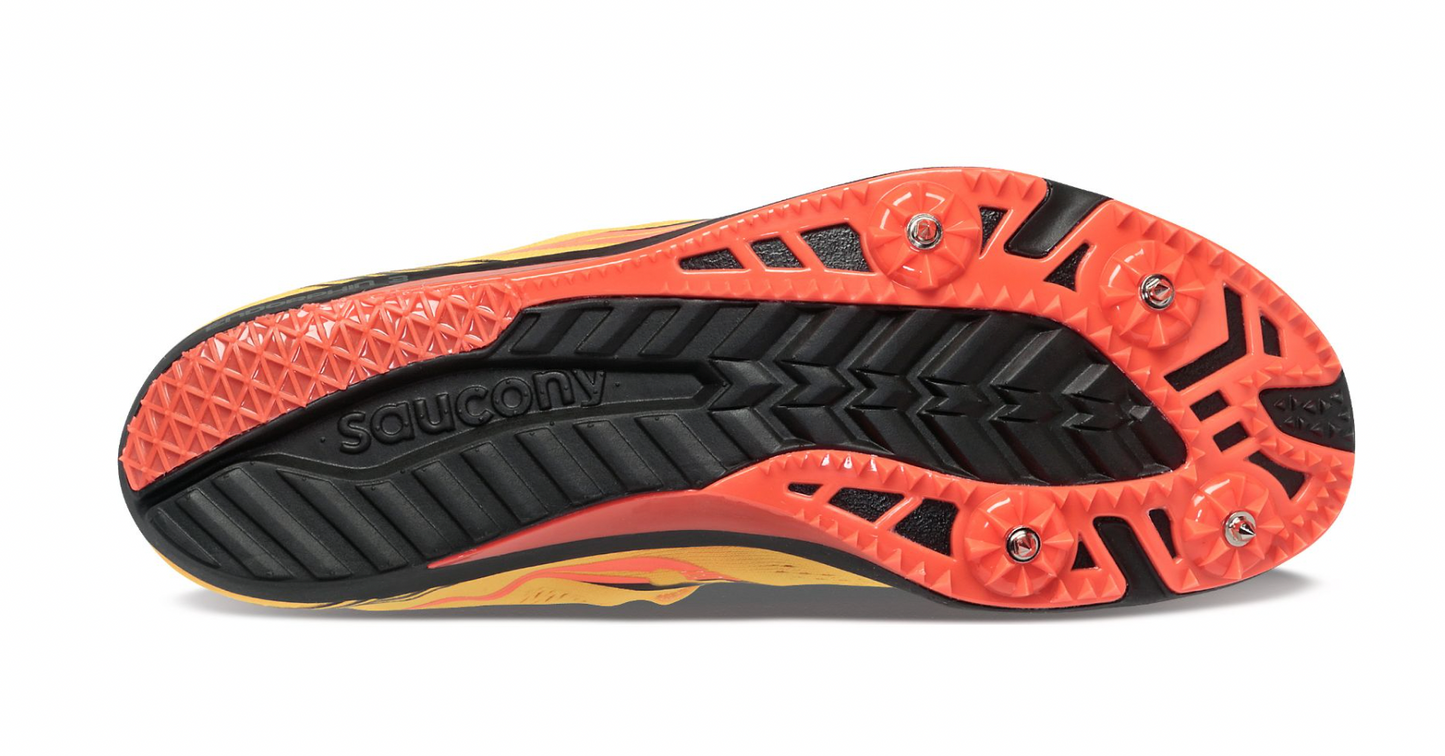 Women's Endorphin 3 Spike - Vizigold and Vizired - SAUCONY - The Track and Field Store