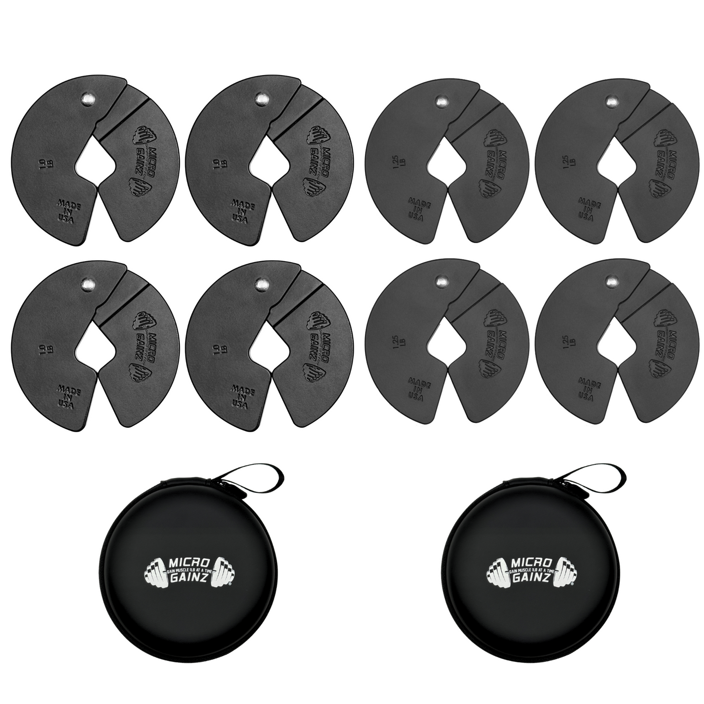 Micro Gainz Double Pack of 1LB & 1.25LB Dumbbell Fractional Weight Plates - The Track and Field Store