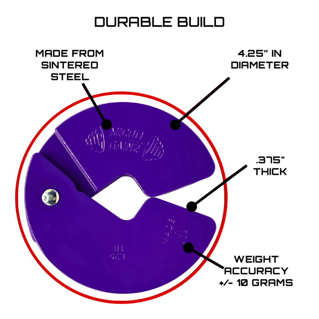 Micro Gainz Purple 1.25LB Dumbbell Fractional Weight Plates - The Track and Field Store