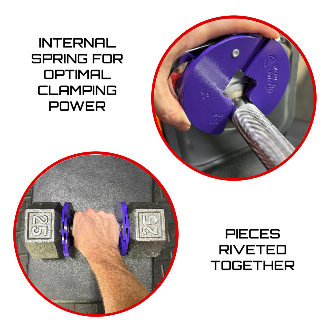 Micro Gainz Purple 1.25LB Dumbbell Fractional Weight Plates - The Track and Field Store