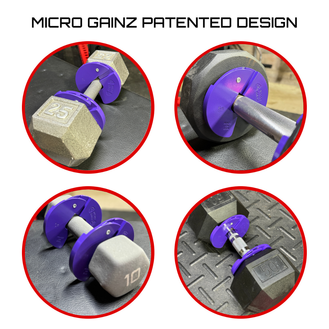 Micro Gainz Purple 1.25LB Dumbbell Fractional Weight Plates - The Track and Field Store