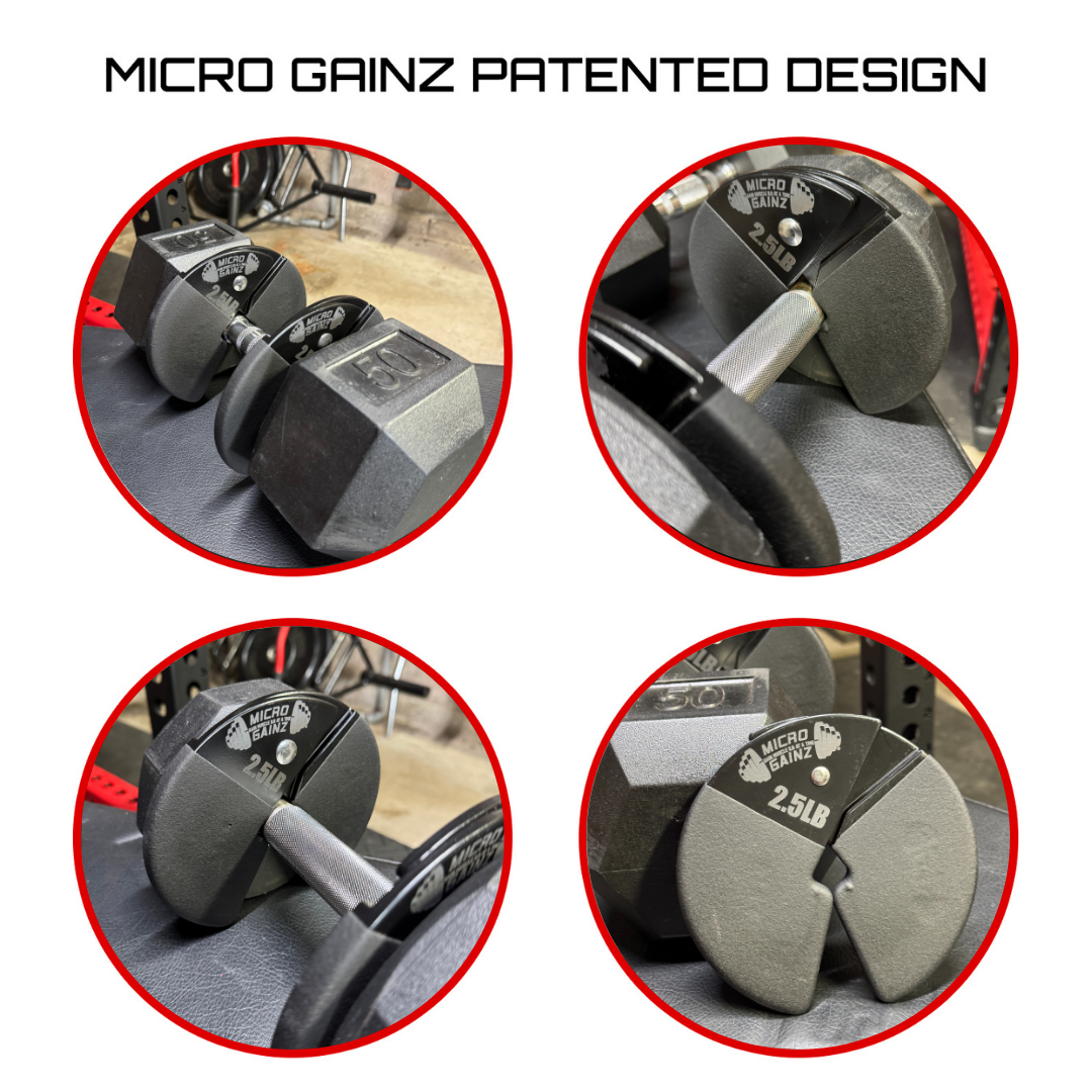 Micro Gainz Double Pack of PVC Dip Coated 1.25LB & 2.5LB Dumbbell Fractional Weight Plates - The Track and Field Store