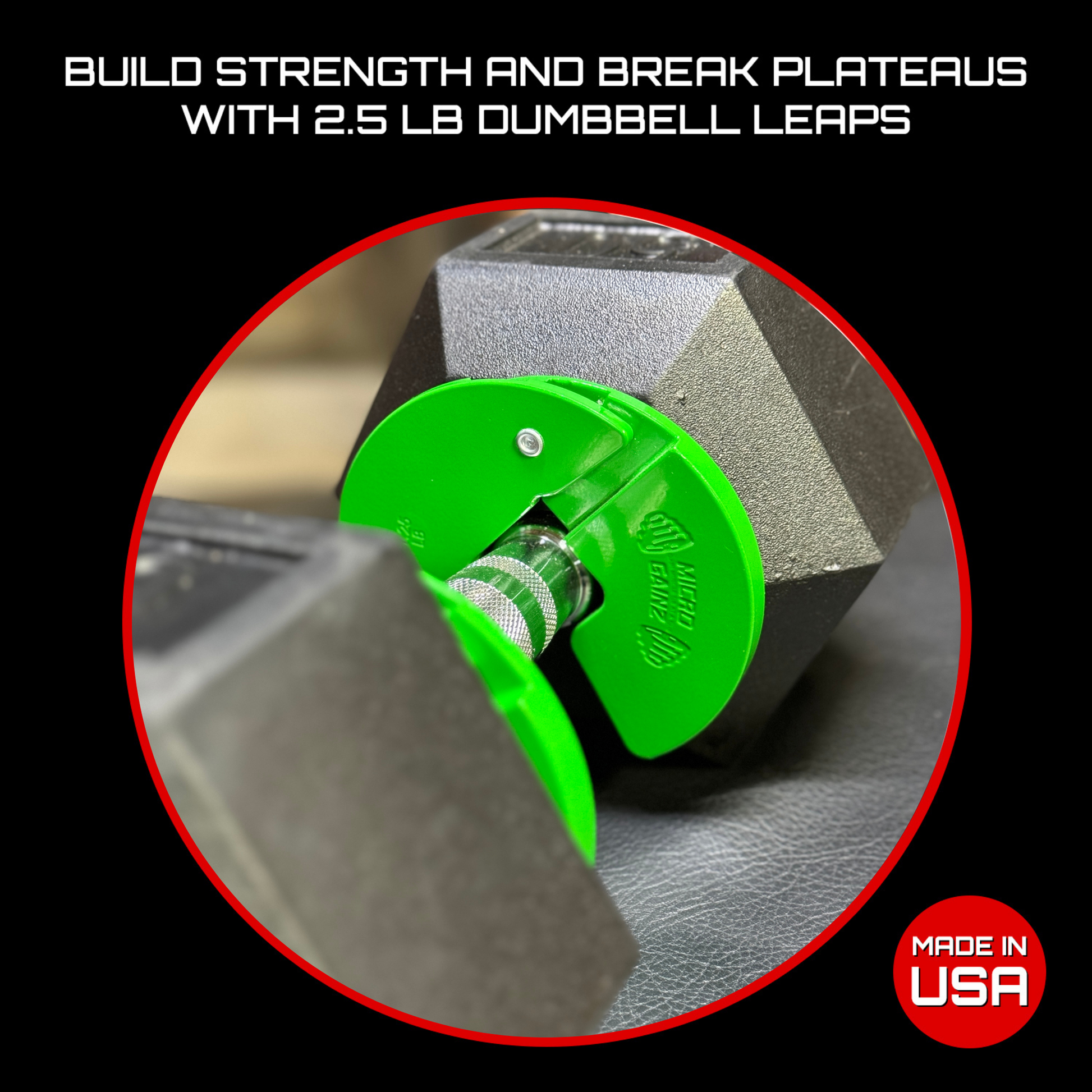 Green 1.25LB Dumbbell Fractional Weight Plates - Micro Gainz - The Track and Field Store