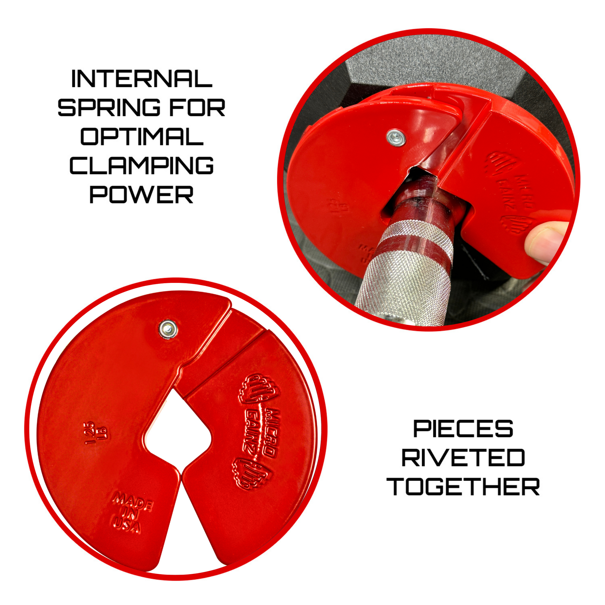 Red 1.25LB Dumbbell Fractional Weight Plates - Micro Gainz - The Track and Field Store