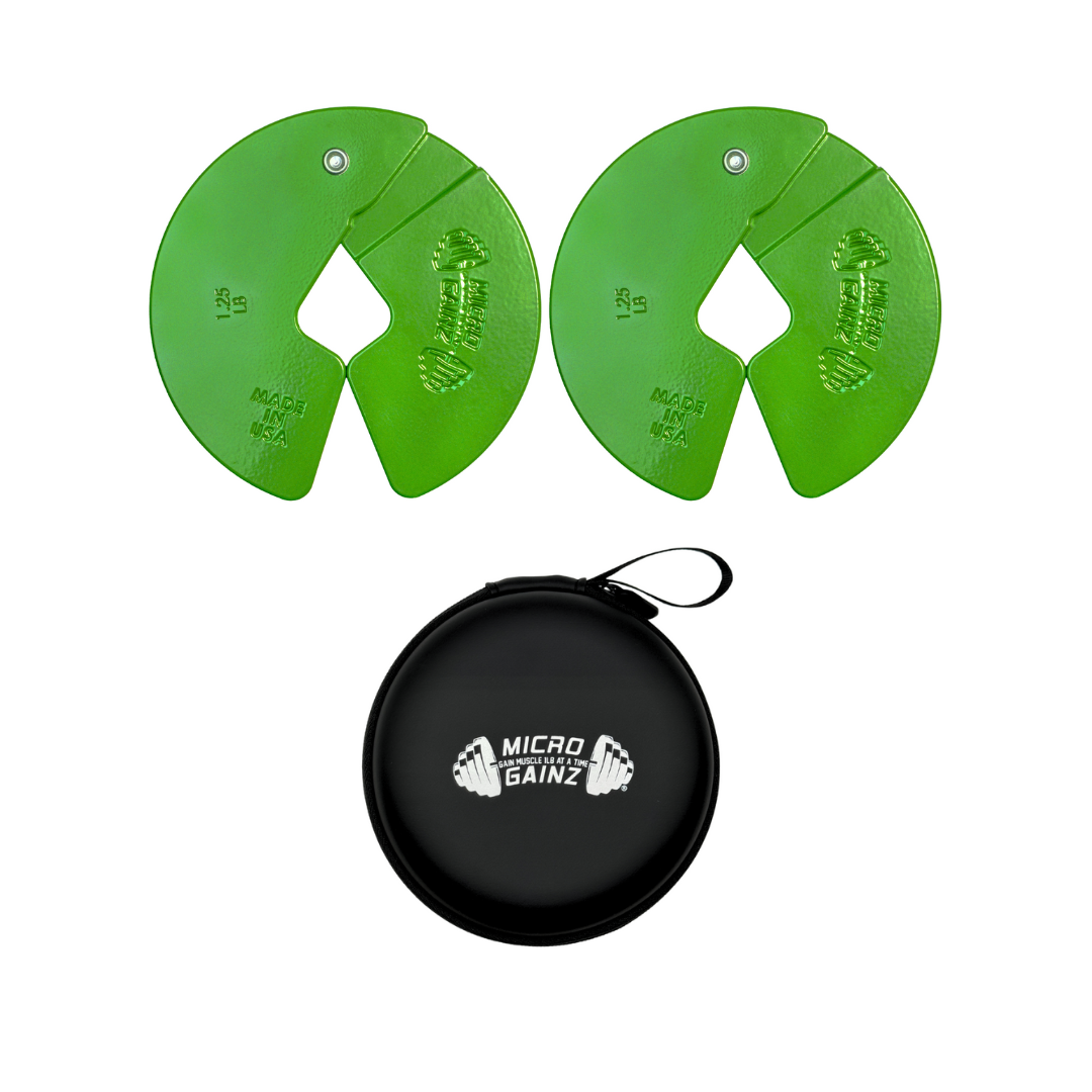Green 1.25LB Dumbbell Fractional Weight Plates - Micro Gainz - The Track and Field Store