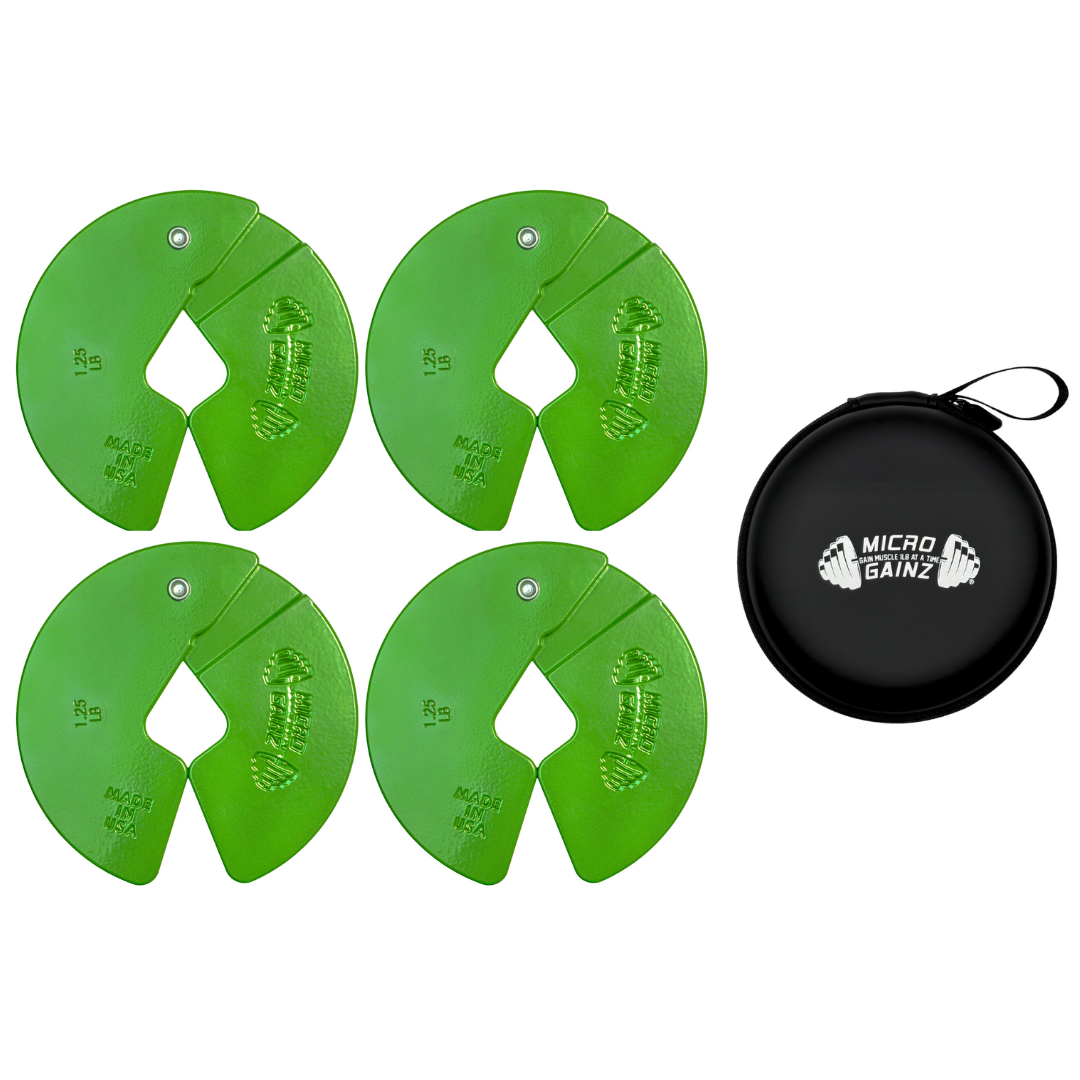 Green 1.25LB Dumbbell Fractional Weight Plates - Micro Gainz - The Track and Field Store