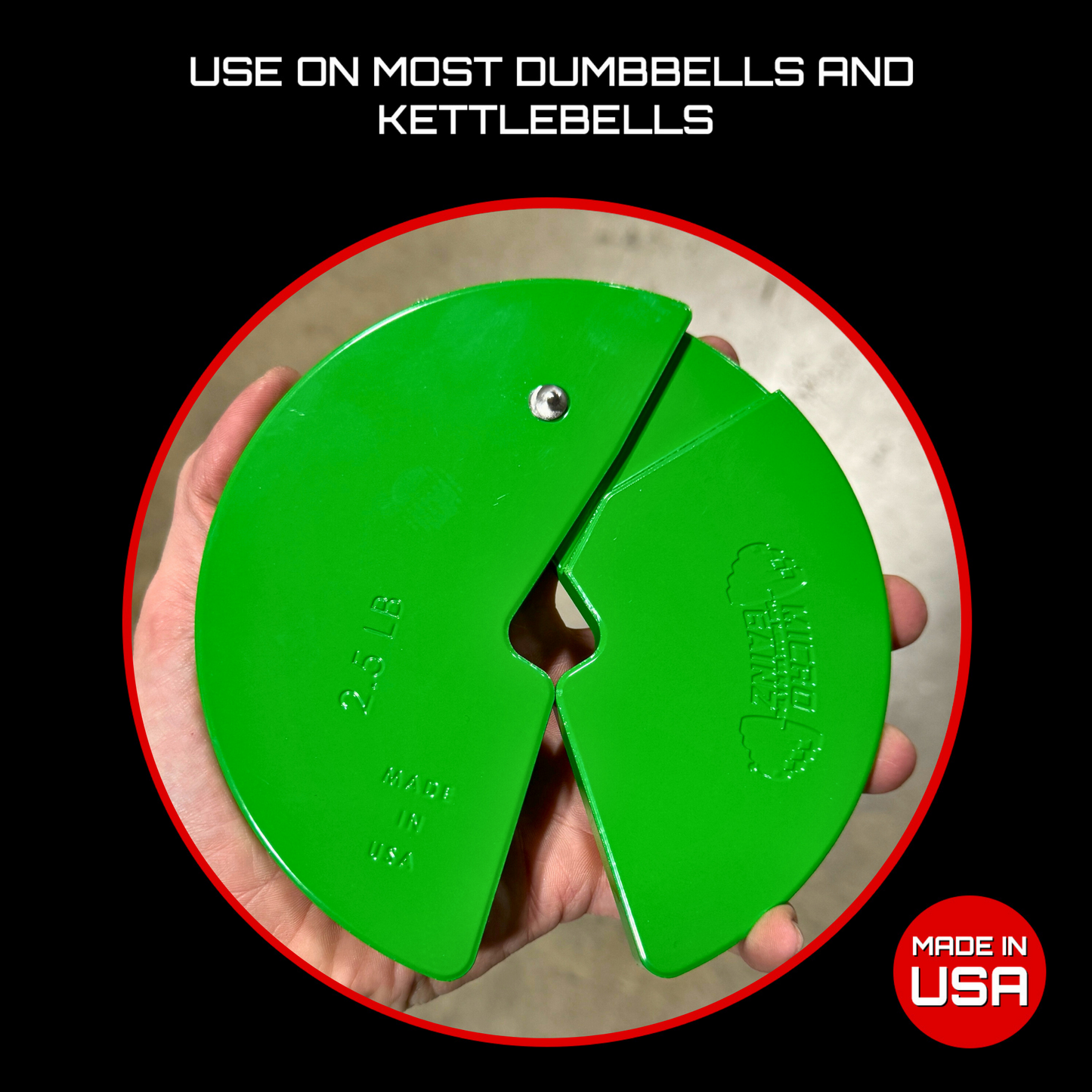 Green 2.5LB Dumbbell Fractional Weight Plates - Micro Gainz - The Track and Field Store