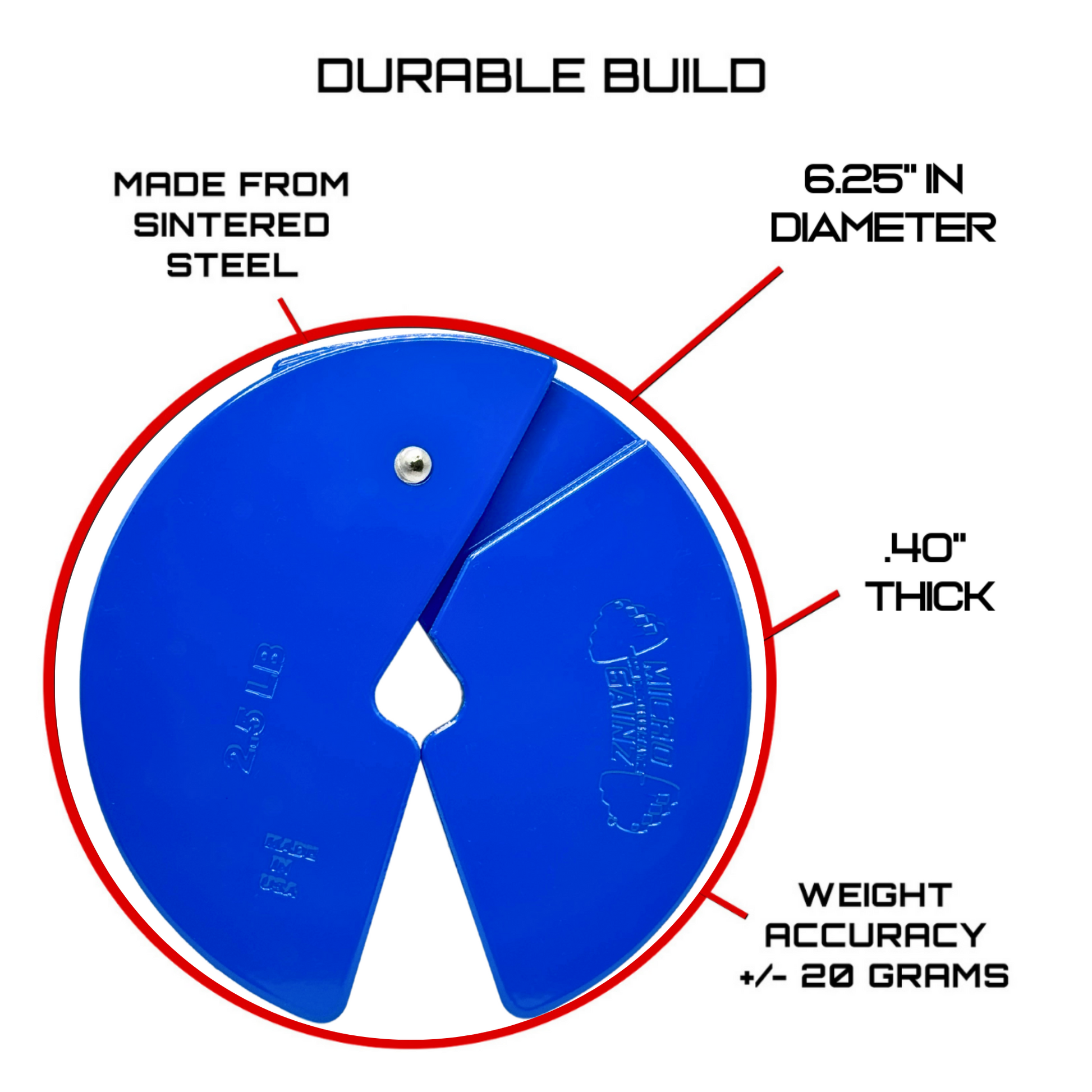 Micro Gainz Blue 2.5LB Dumbbell Fractional Weight Plates - The Track and Field Store