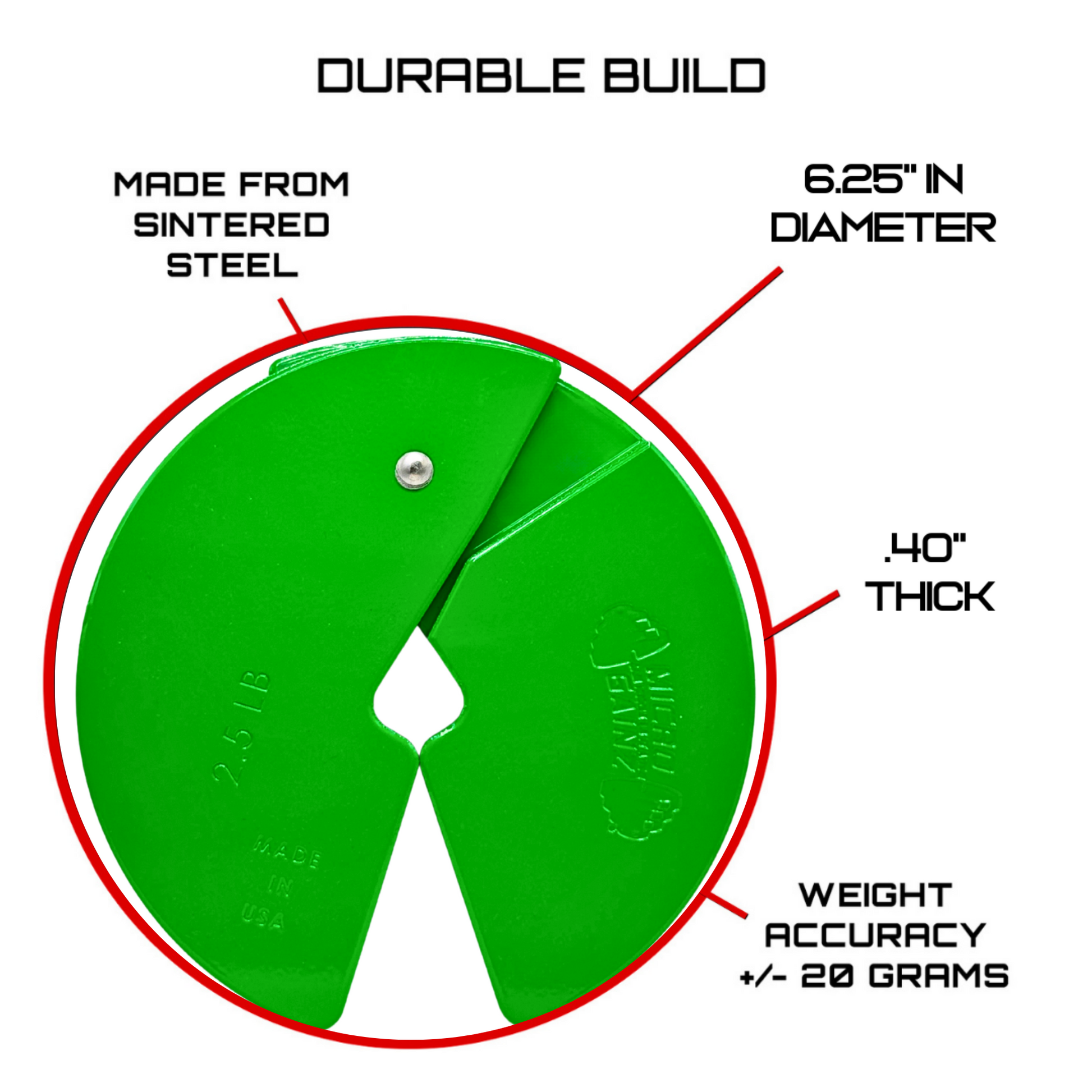 Green 2.5LB Dumbbell Fractional Weight Plates - Micro Gainz - The Track and Field Store
