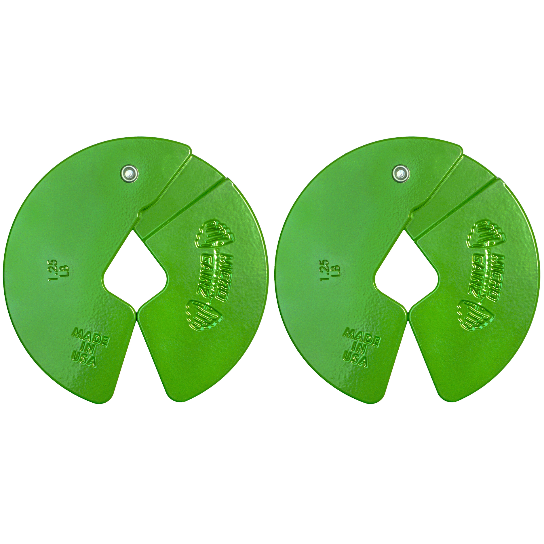 Green 1.25LB Dumbbell Fractional Weight Plates - Micro Gainz - The Track and Field Store